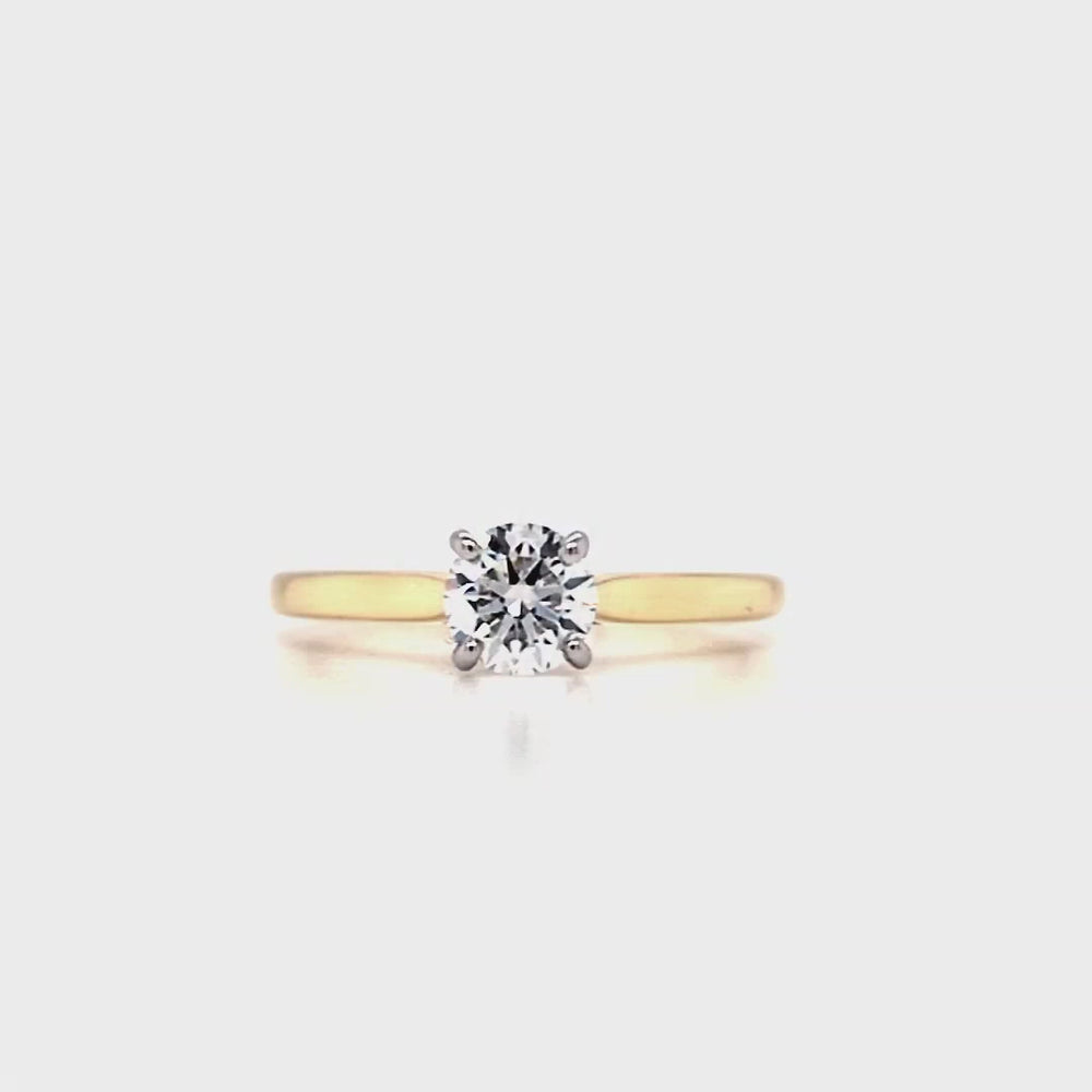 
                
                    Load and play video in Gallery viewer, 18ct &amp;amp; Plat Lab Grown Solitaire Diamond Ring- 0.54ct
                
            