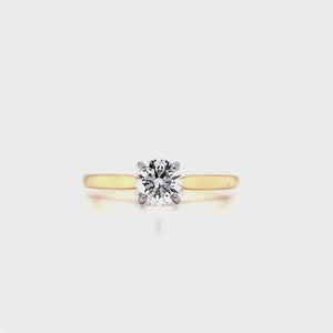 
                
                    Load and play video in Gallery viewer, 18ct &amp;amp; Plat Lab Grown Solitaire Diamond Ring- 0.54ct
                
            