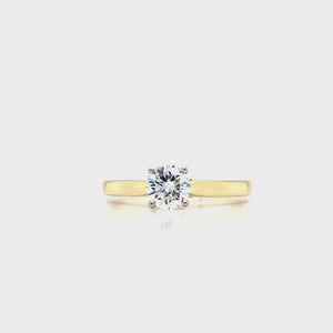
                
                    Load and play video in Gallery viewer, 18ct &amp;amp; Plat Lab Grown Solitaire Diamond Ring- 0.52ct
                
            