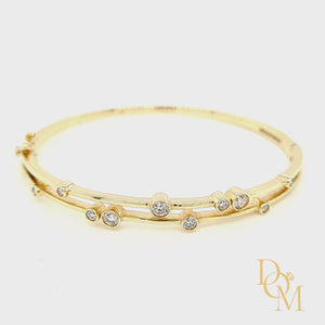 
                
                    Load and play video in Gallery viewer, 9ct Yellow Gold Diamond Bangle
                
            