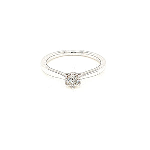 9ct White Gold Diamond Solitaire Engagement Ring - Diana O'Mahony Jewellers