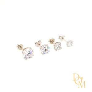 
                
                    Load image into Gallery viewer, Sterling Silver Round CZ Stud Earring (4mm to 7mm available) - Diana O&amp;#39;Mahony Jewellers
                
            
