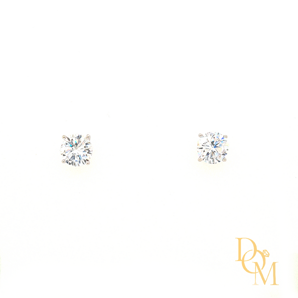 
                
                    Load image into Gallery viewer, Sterling Silver Round CZ Stud Earring (4mm to 7mm available) - Diana O&amp;#39;Mahony Jewellers
                
            