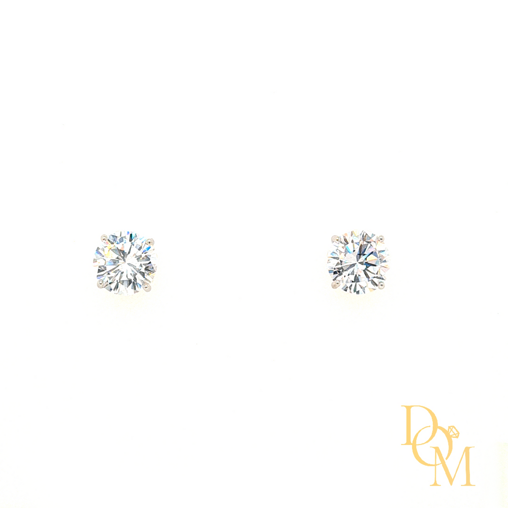 Sterling Silver Round CZ Stud Earring (4mm to 7mm available)