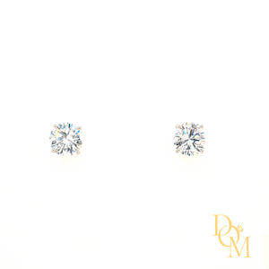 Sterling Silver Round CZ Stud Earring 4mm to 7mm available