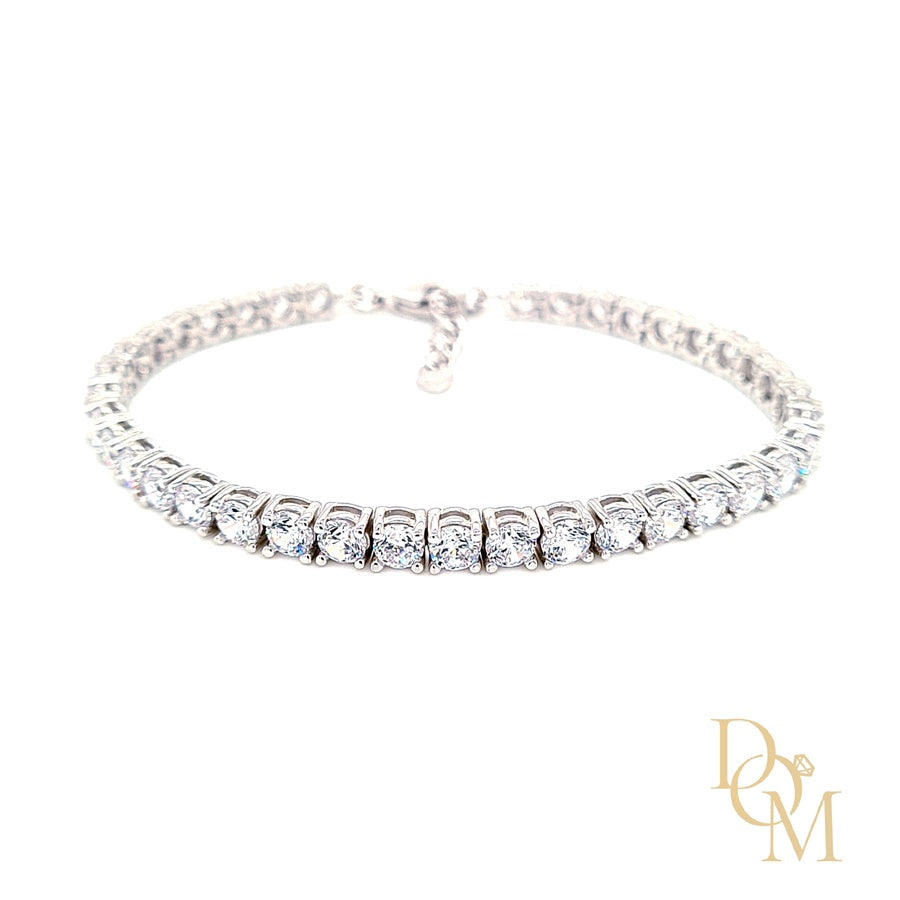 Sterling Silver Round CZ Tennis Bracelet