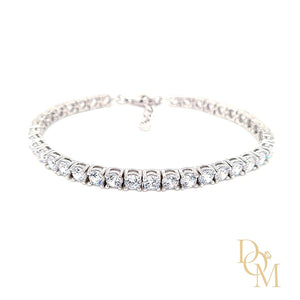 Sterling Silver Round CZ Tennis Bracelet