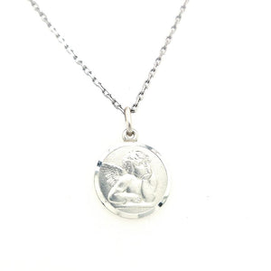 Sterling Silver Guardian Angel Medal- Medium