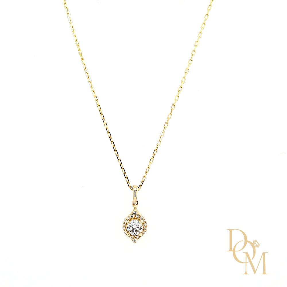9ct Yellow Gold CZ Cluster Pendant