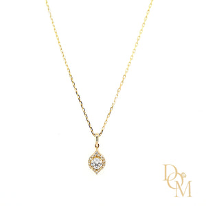 9ct Yellow Gold CZ Cluster Pendant