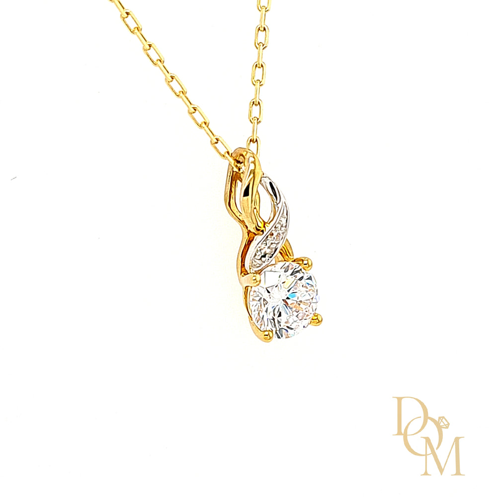 9ct Yellow Gold CZ Infinity Twist Pendant