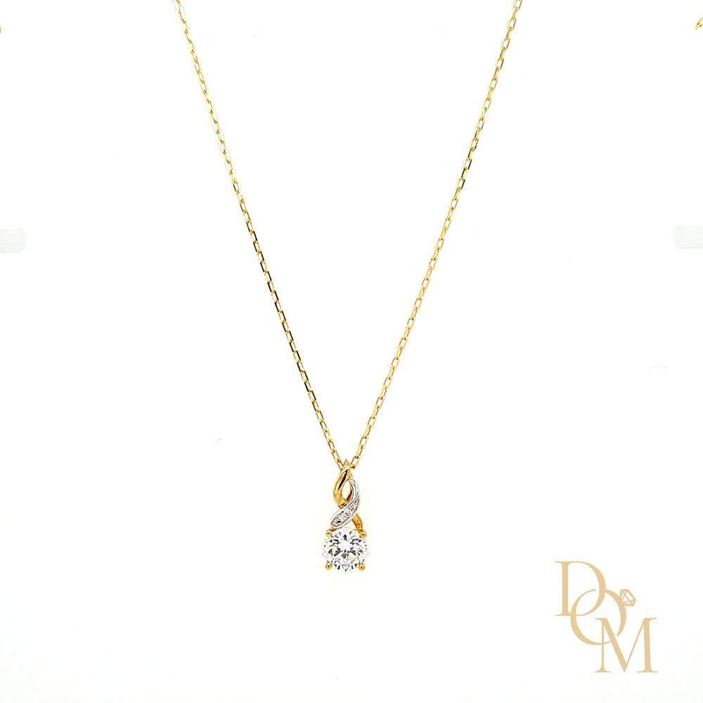 9ct Yellow Gold CZ Infinity Twist Pendant