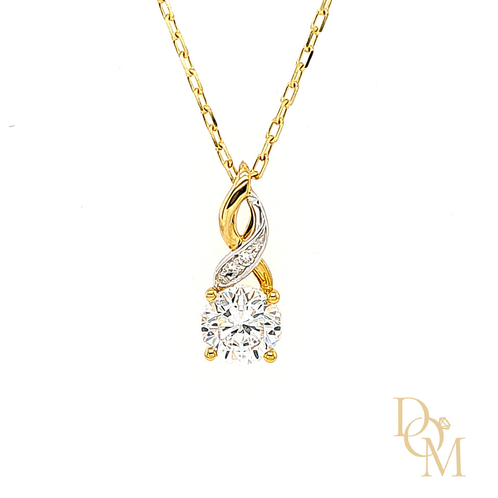 9ct Yellow Gold CZ Infinity Twist Pendant