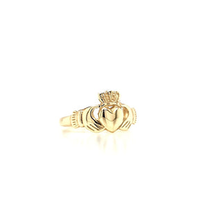 9ct Gold Ladies Claddagh Ring - Medium Weight