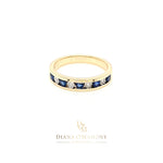 9ct Yellow Gold Sapphire & Diamond Eternity Ring