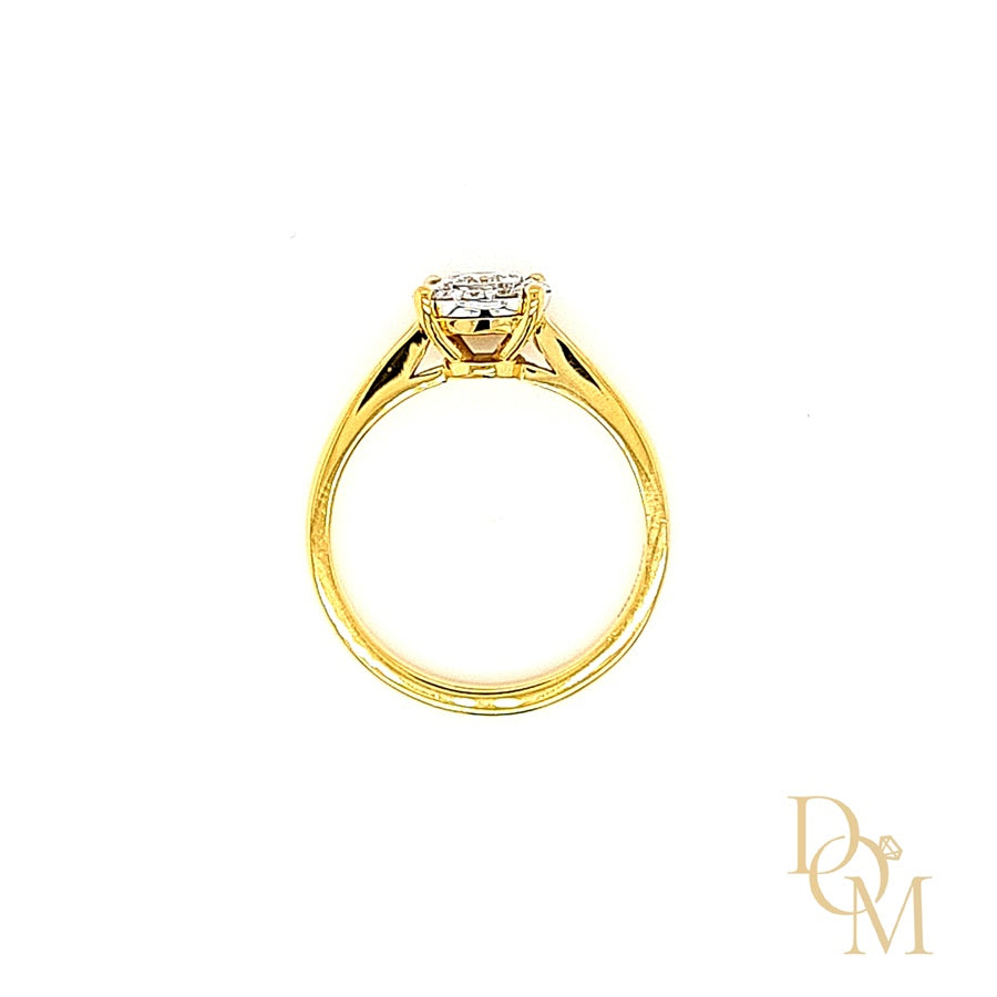 9ct Gold Halo Cluster Diamond Engagement Ring