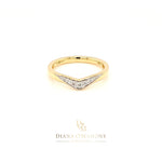 18ct Yellow Gold Wishbone Shaped Diamond Wedding Ring