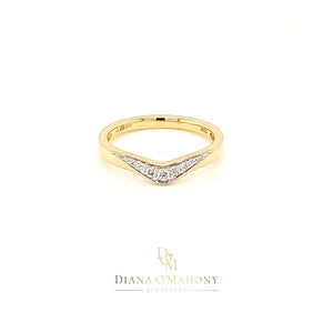 
                
                    Load image into Gallery viewer, 18ct Yellow Gold Wishbone Shaped Diamond Wedding Ring
                
            