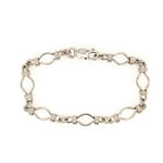 Sterling Silver Handmade Diamond & Belcher Link Bracelet