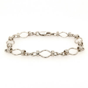 
                
                    Load image into Gallery viewer, Sterling Silver Handmade Diamond &amp;amp; Belcher Link Bracelet - Diana O&amp;#39;Mahony Jewellers
                
            