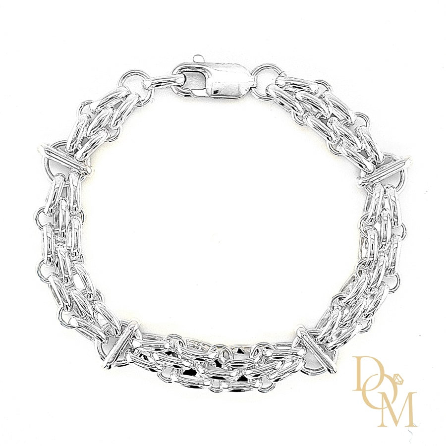 
                
                    Load image into Gallery viewer, Sterling Silver Gate Style Bracelet
                
            