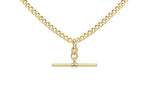 9ct Gold T-Bar & Curb Link Necklace