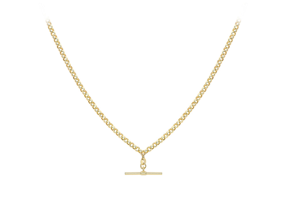 9ct Gold T-Bar & Belcher Link Necklace - Diana O'Mahony Jewellers