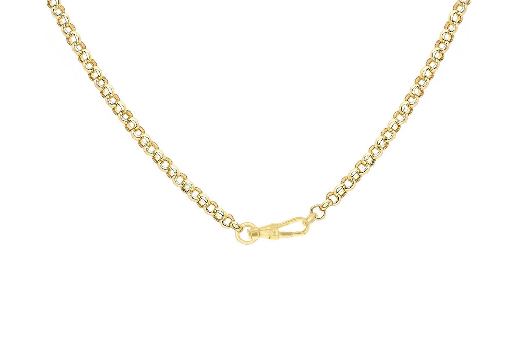 14K Gold Oval T-Bar Link Necklace