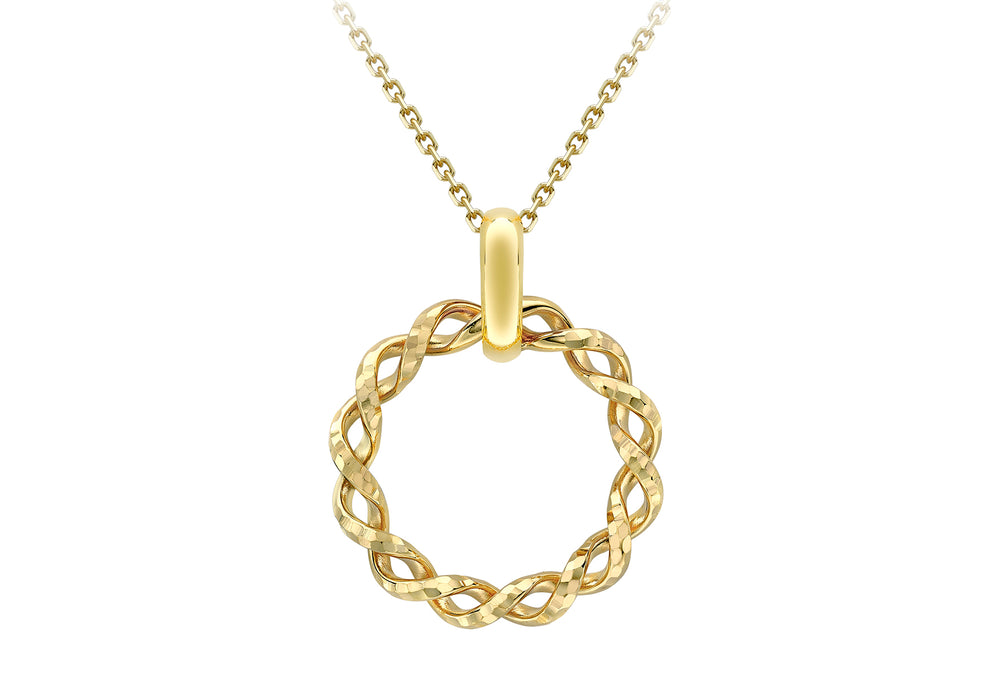 9ct Gold Twisted Circle Necklace - Diana O'Mahony Jewellers
