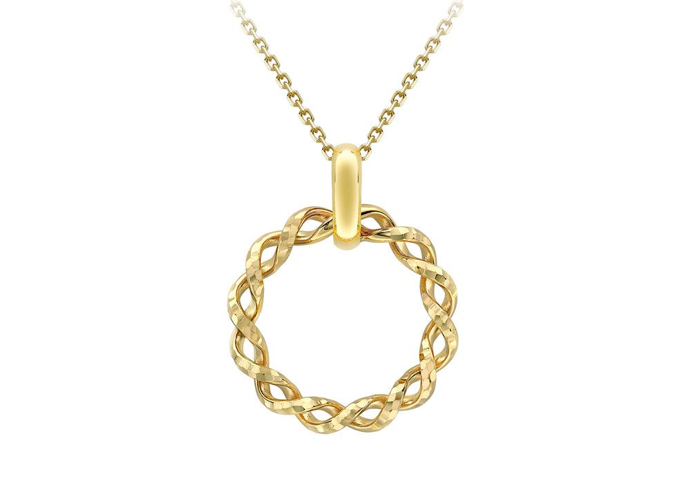 9ct Gold Twisted Circle Necklace