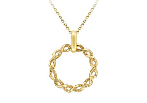 9ct Gold Twisted Circle Necklace - Diana O'Mahony Jewellers