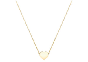 9ct Gold Engravable Heart Disc Necklace - Diana O'Mahony Jewellers