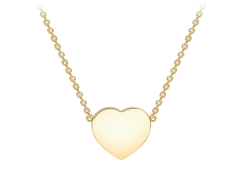 9ct Gold Engravable Heart Disc Necklace - Diana O'Mahony Jewellers