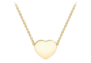 9ct Gold Engravable Heart Disc Necklace - Diana O'Mahony Jewellers