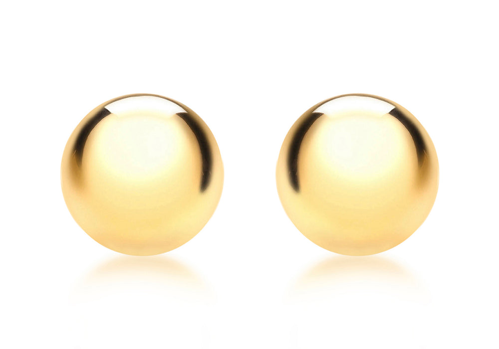 9ct Gold 12mm Ball Stud Earrings - Diana O'Mahony Jewellers