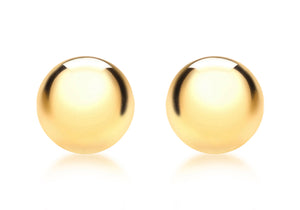 9ct Gold 12mm Ball Stud Earrings - Diana O'Mahony Jewellers