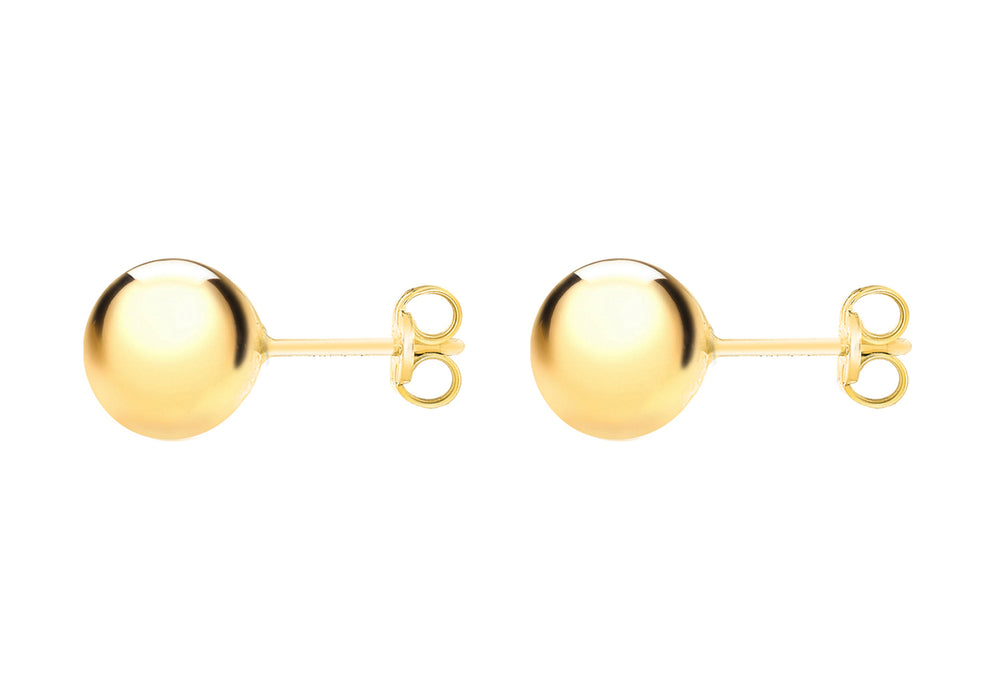 9ct Gold 12mm Ball Stud Earrings - Diana O'Mahony Jewellers