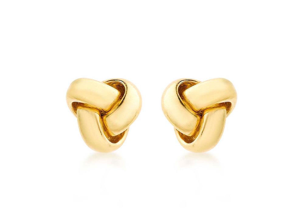 9ct Gold 8mm Knot Stud Earrings