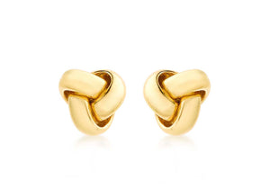 9ct Gold 8mm Knot Stud Earrings - Diana O'Mahony Jewellers