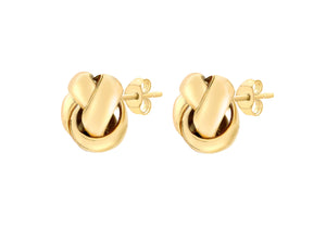 9ct Gold Rounded 10mm Knot Stud Earrings - Diana O'Mahony Jewellers