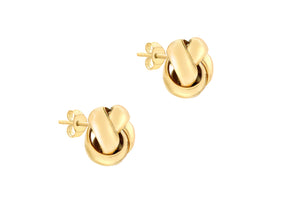 9ct Gold Rounded 10mm Knot Stud Earrings - Diana O'Mahony Jewellers