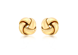 9ct Gold Rounded 10mm Knot Stud Earrings - Diana O'Mahony Jewellers
