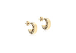 9ct Gold Half Hoop Filigree Stud Earrings