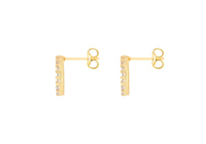 9ct Gold Open CZ Halo Earrings - Diana O'Mahony Jewellers