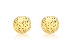 9ct Gold 7mm Domed Pierced-Design Earrings