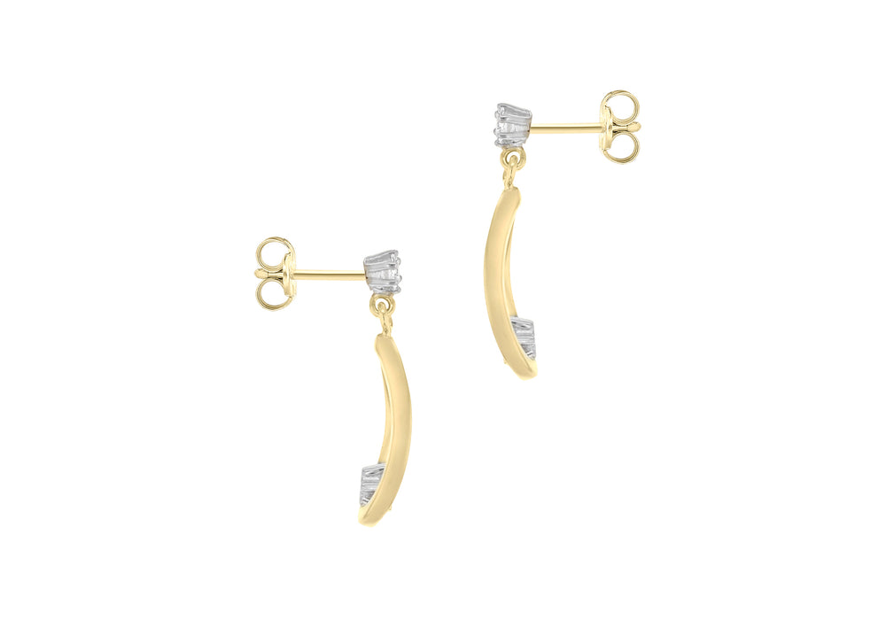 9ct Gold CZ Open Teardrop Earrings - Diana O'Mahony Jewellers