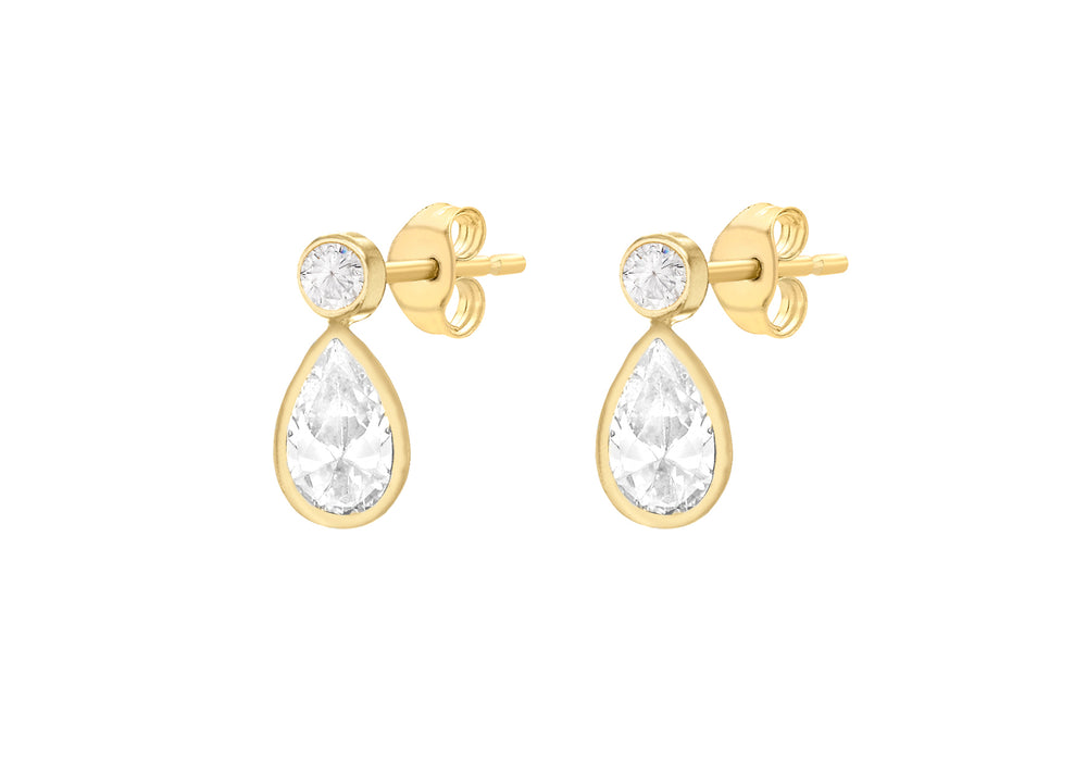 
                
                    Load image into Gallery viewer, 9ct Gold Round &amp;amp; Teardrop Stud Earrings - Diana O&amp;#39;Mahony Jewellers
                
            