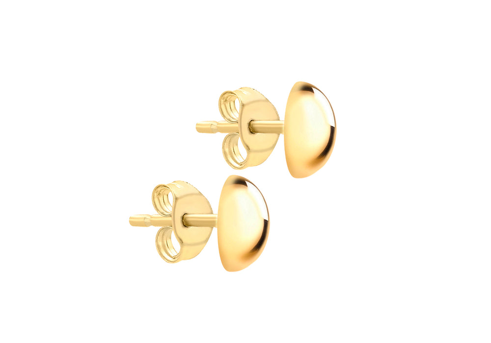 9ct Gold 7mm Dome Earrings - Diana O'Mahony Jewellers