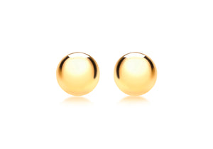 9ct Gold 7mm Dome Earrings - Diana O'Mahony Jewellers