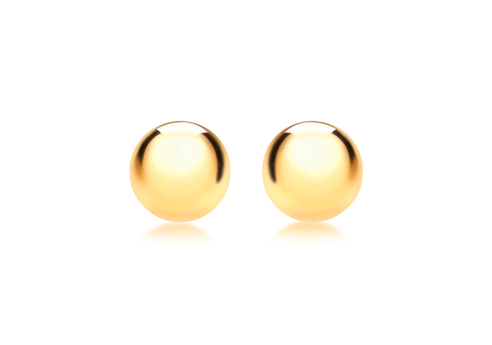 9ct Gold 8mm Domed Earrings - Diana O'Mahony Jewellers